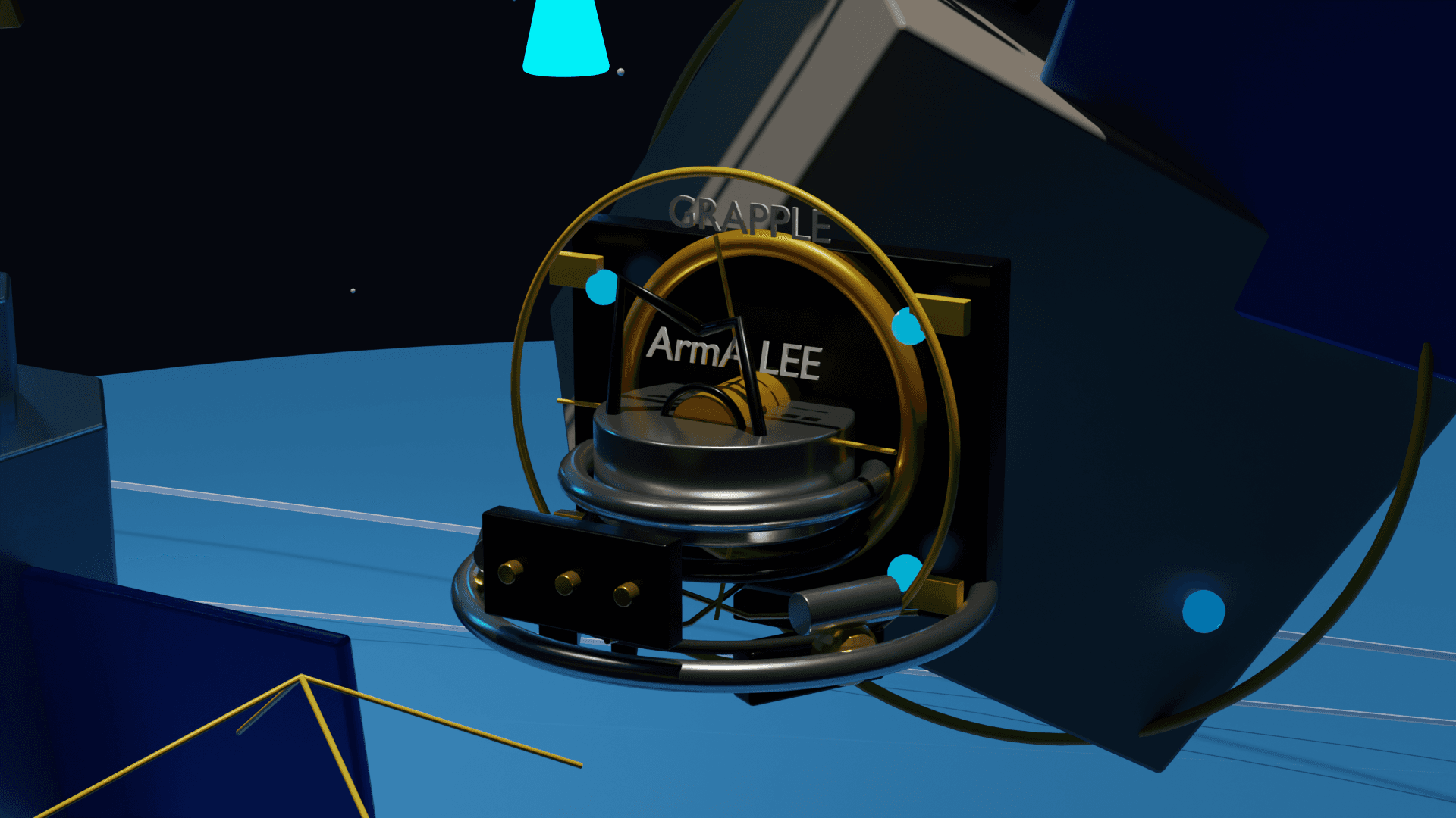 Concept render of the AOAS capture interface docking with an orbital debris object
